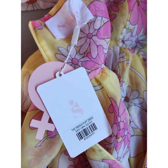 NWT Selkie French Puff Floral Midi Dress Size Small The Goldie #2C501 - Picture 10 of 13